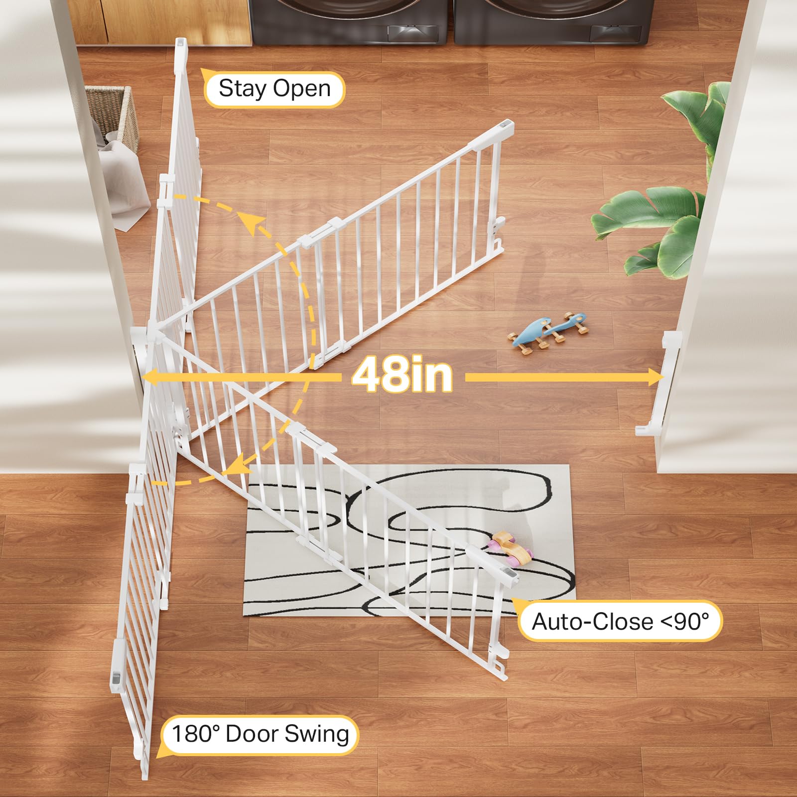 Cumbor Expandable Gate curved sides provide extra edge protection