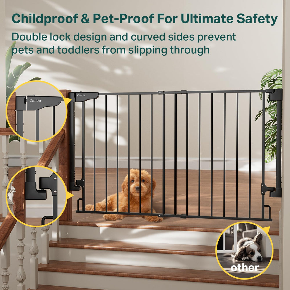Cumbor Expandable Gate curved sides add extra protection for little hands.