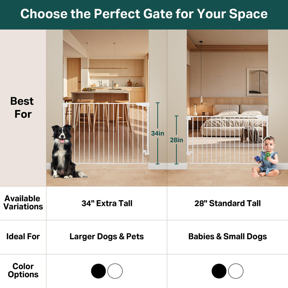 Cumbor expandable gate fits wide openings for large rooms