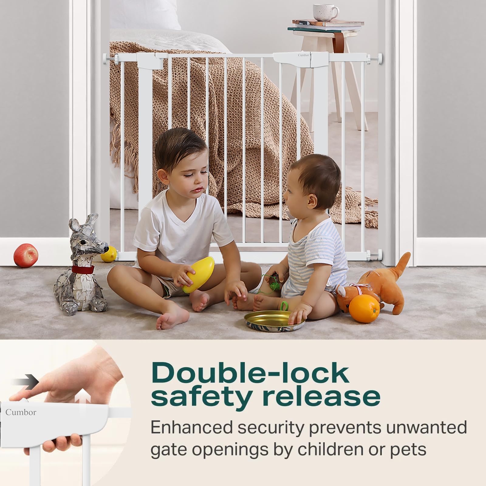 Cumbor hardware-mount engaged illustrates extra strength for stairs