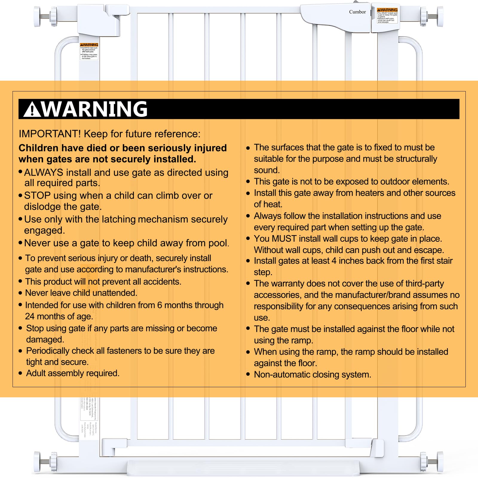 Cumbor safety-focused design reduces access to stairs for kids and pets.