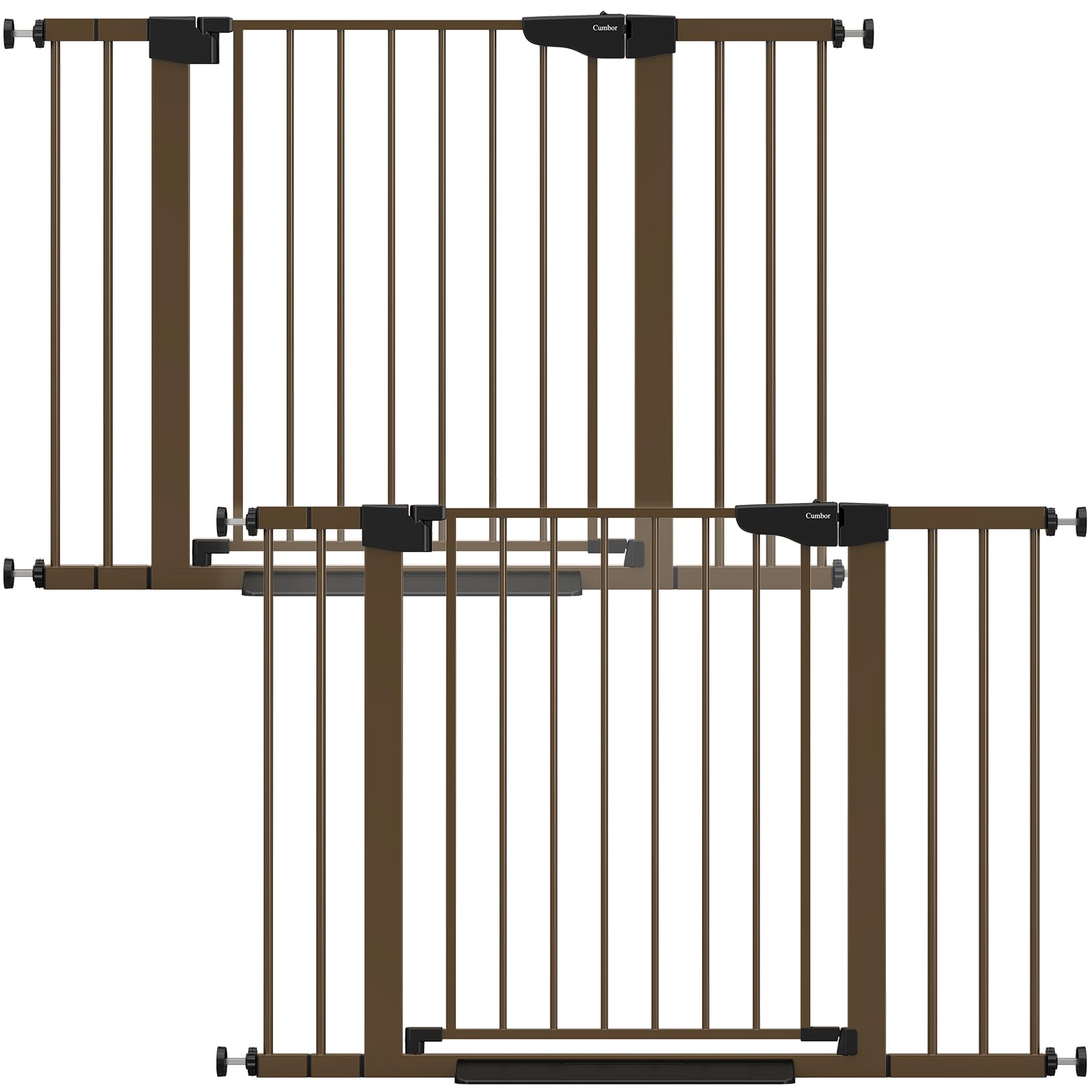 Cumbor two-pack baby gate on stairs blocks toddlers safely