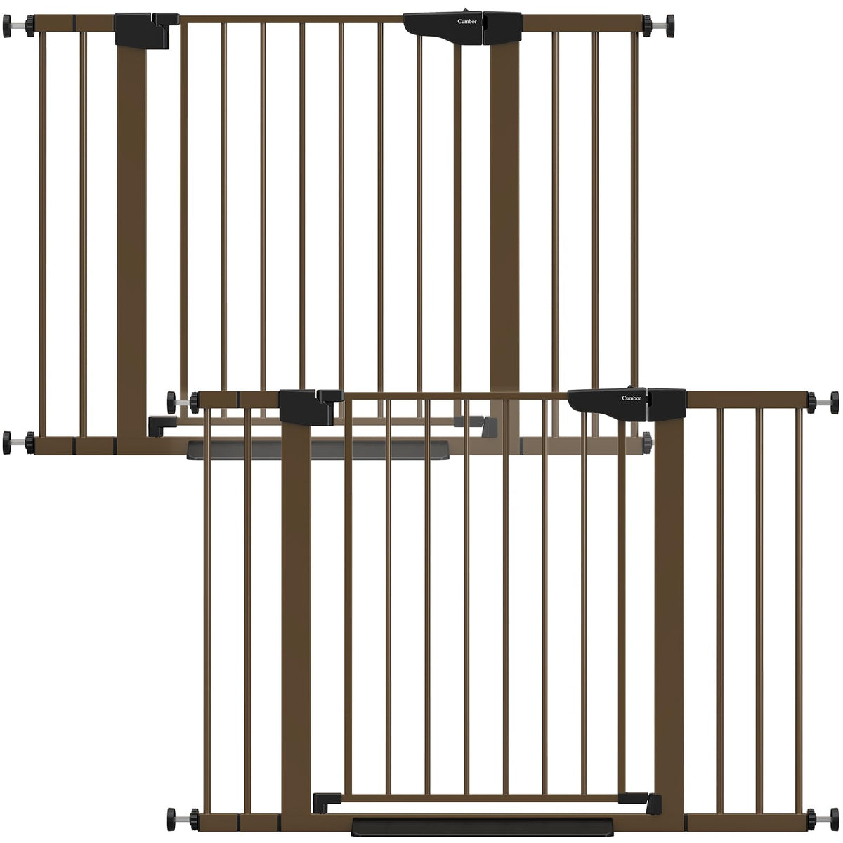 Cumbor two-pack baby gate on stairs blocks toddlers safely