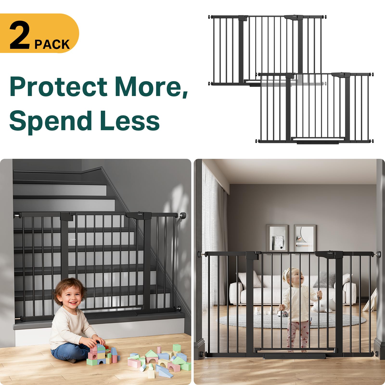 Cumbor two-pack value highlights flexible protection for families and pets.