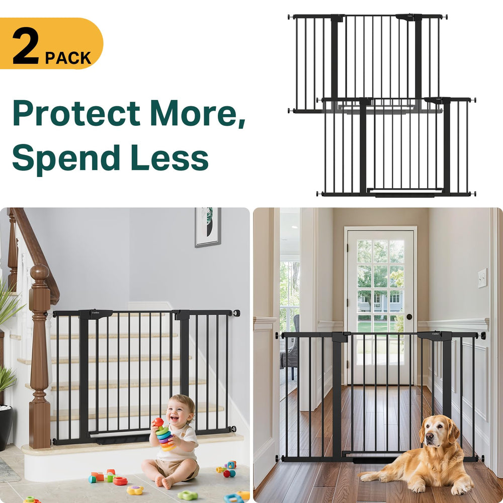 Cumbor walk-through gate for doorway enables easy, wide access.