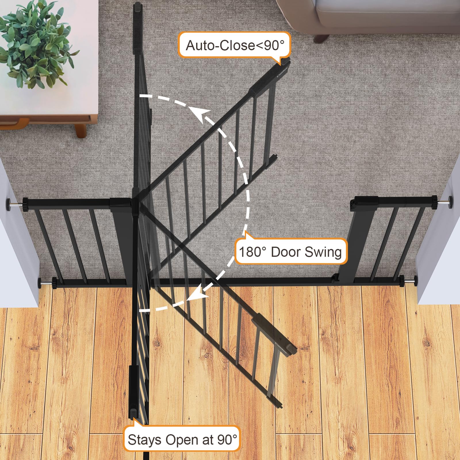 Cumbor wide coverage adjusted to 29.7 to 46 inches for doorways