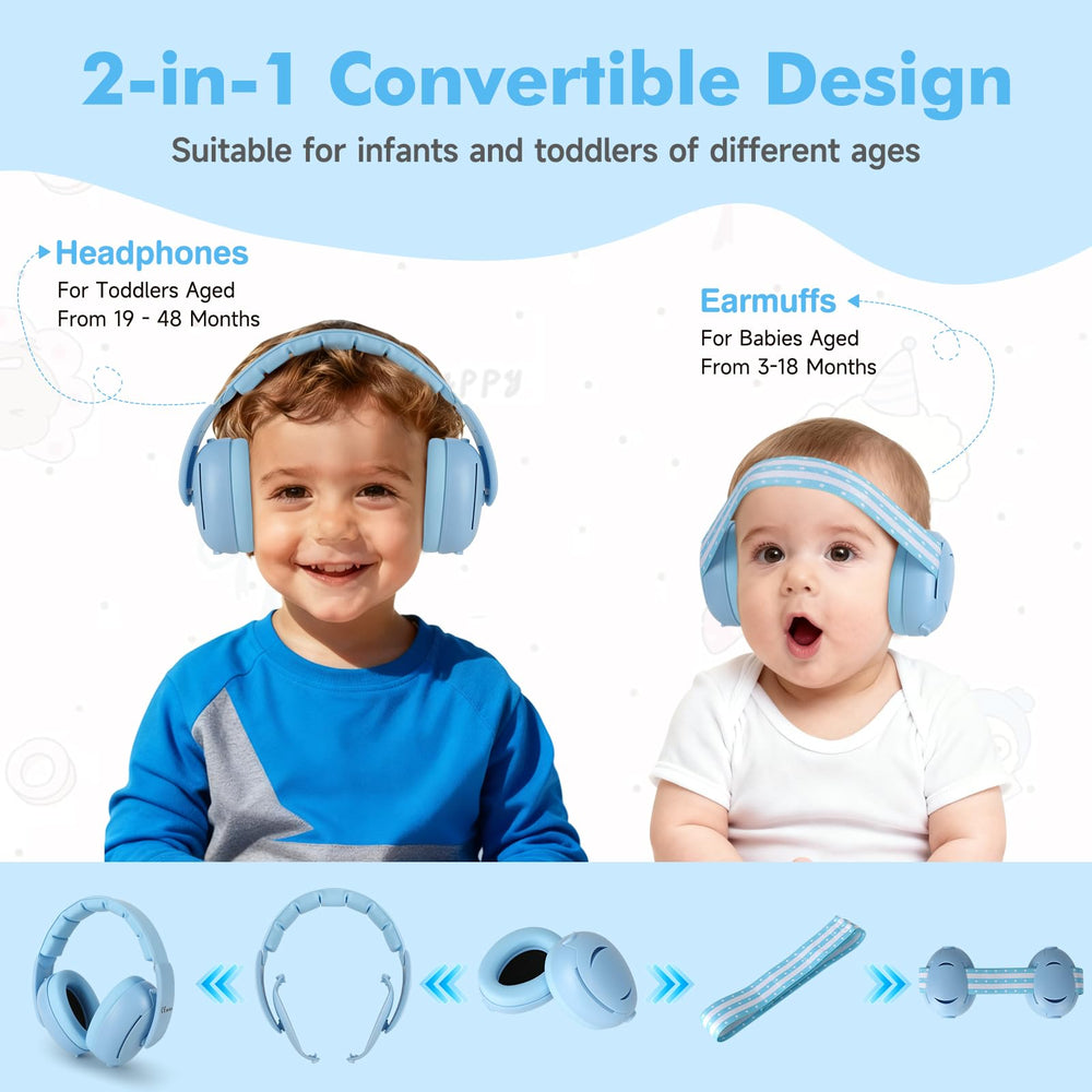 Cumunebula baby ear-muffs thick cups shield tiny ears with a durable outer shell.