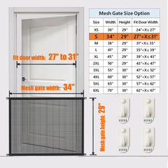 Cupount 2-pack dog gate doorway mesh highlights flexible space control.