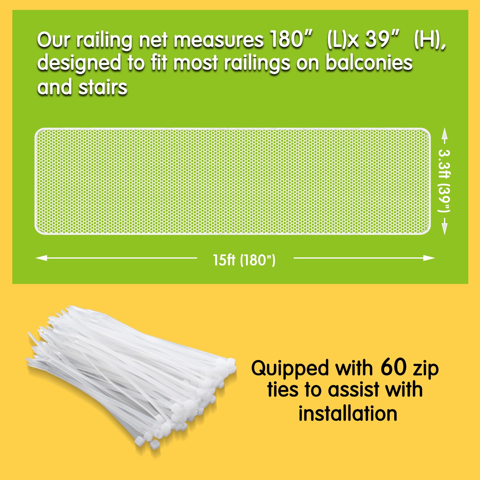 Cupount Banister Guard durable material resists wear and weather for outdoor use.