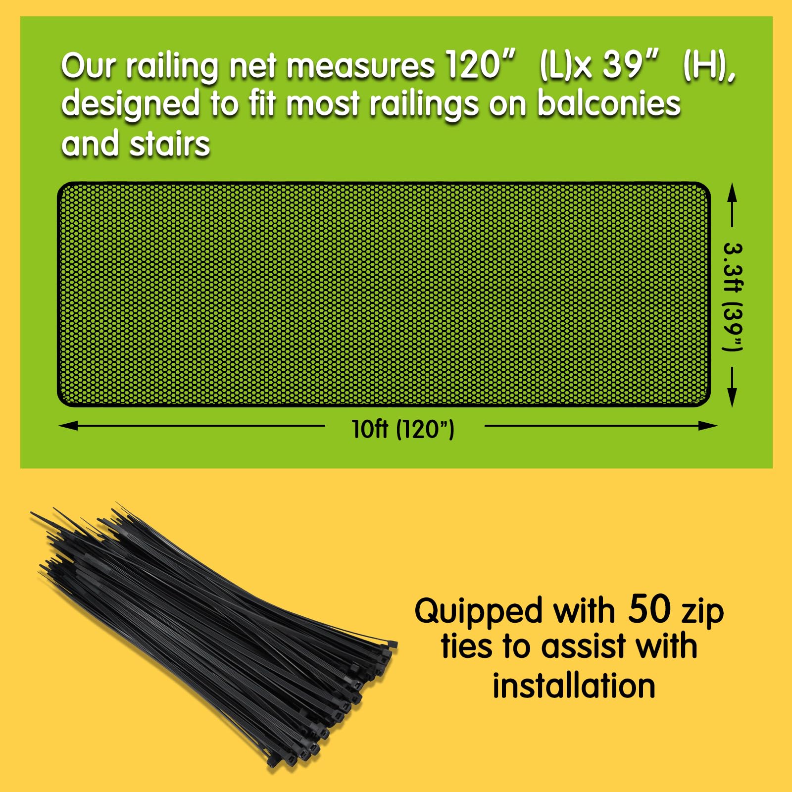 Cupount Banister Guard durable material withstands weather and wear for long-lasting safety.