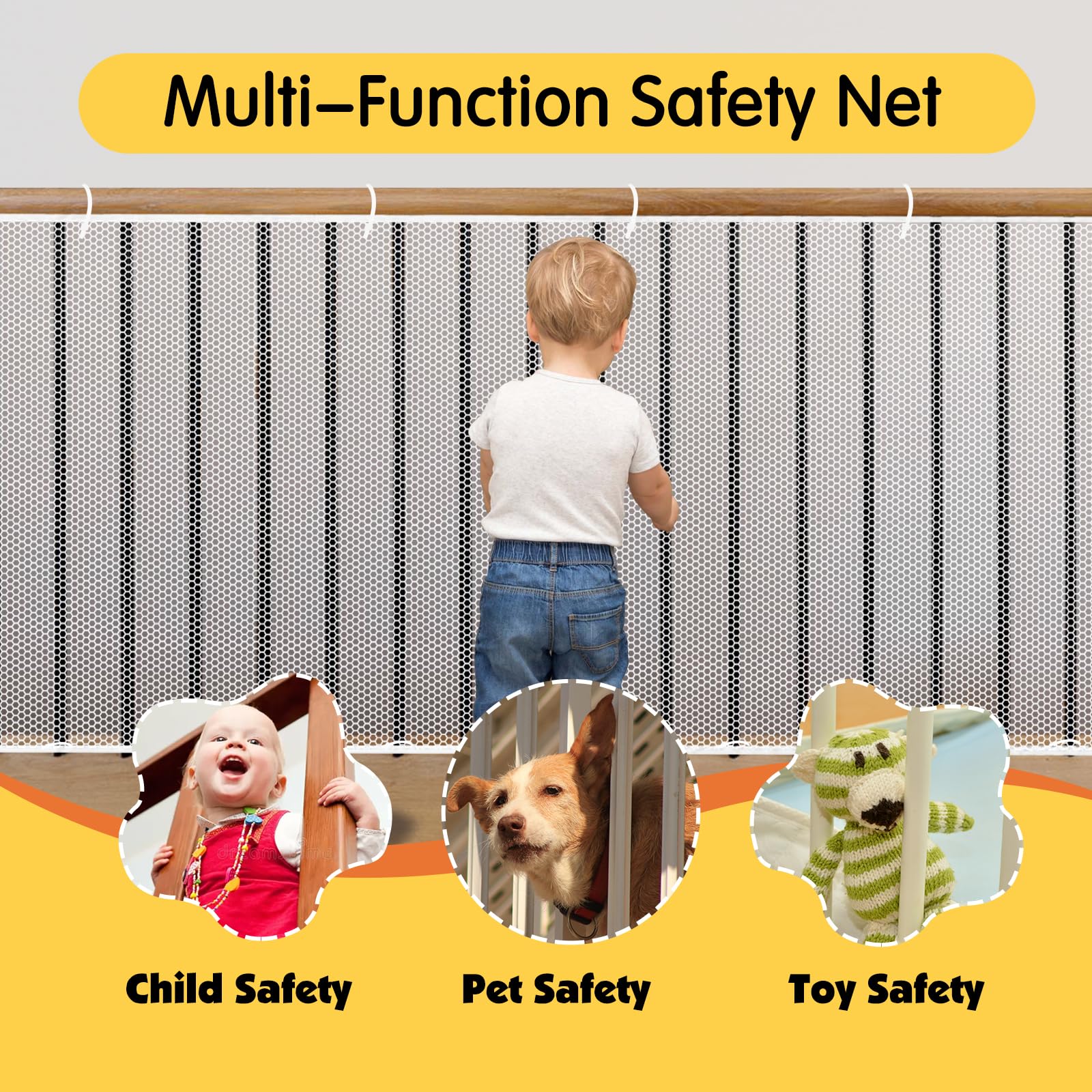 Cupount Banister Guard easy installation with zip ties enables quick setup.
