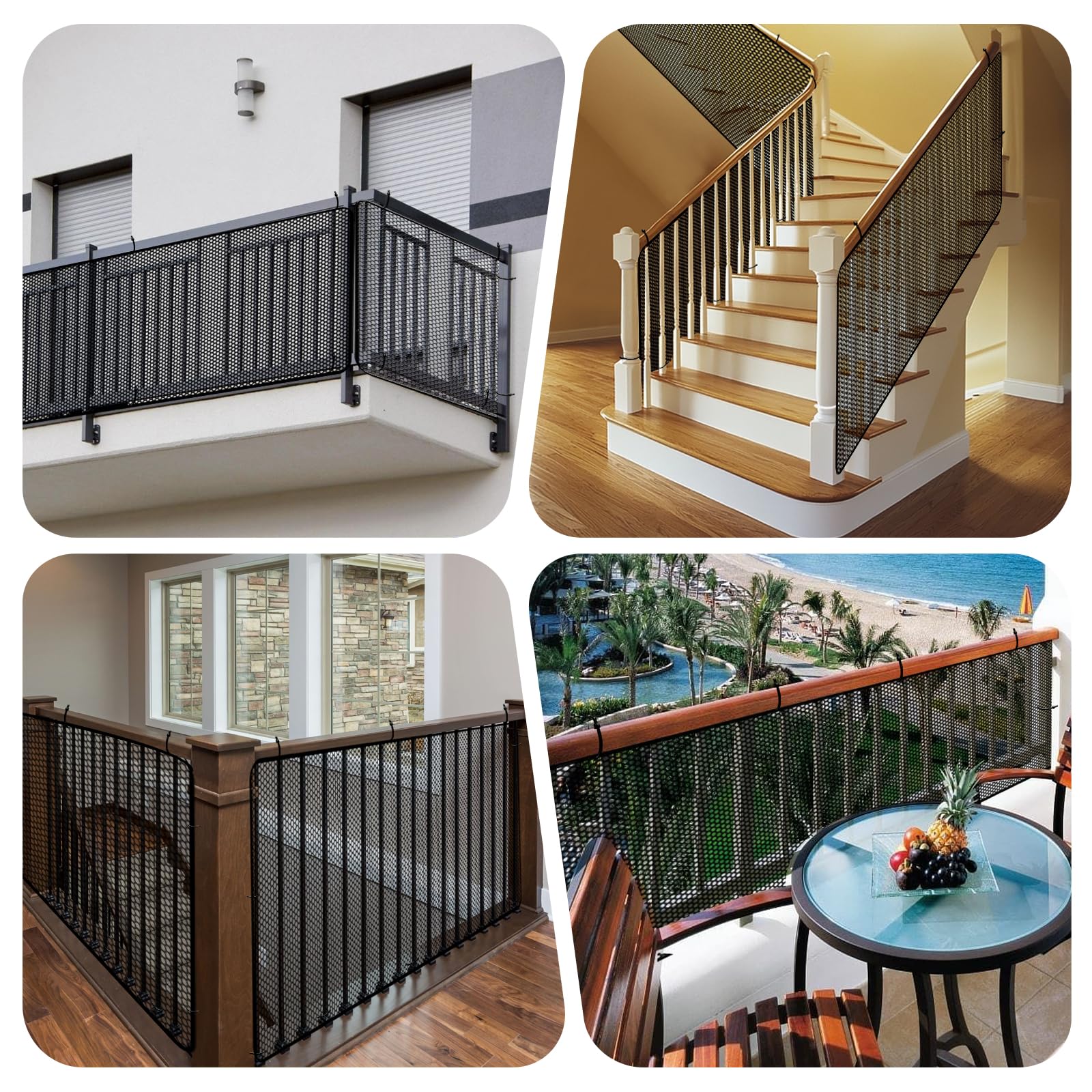 Cupount Banister Guard indoor-outdoor-use offers versatile stair protection in any area.