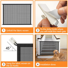 Cupount dog gate in doorway illustrates versatile fit for openings 28 to 31 inches.