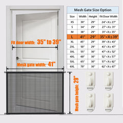 Cupount dog gate mesh closeup shows tensile fiber construction
