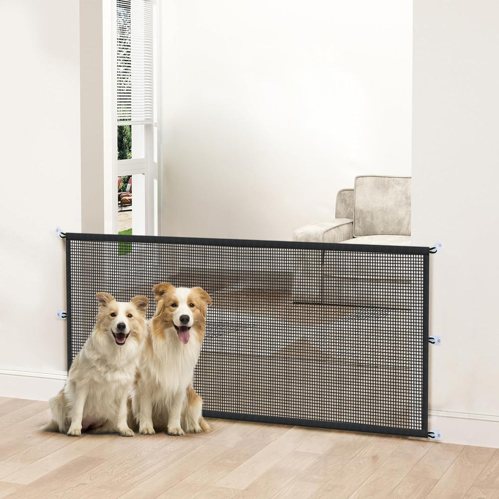 Cupount dog gate staircase setup demonstrates secure fit for stair openings.