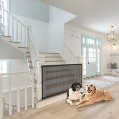 Cupount dog gate stairs installation demonstrates quick, tool-free setup for stair safety.