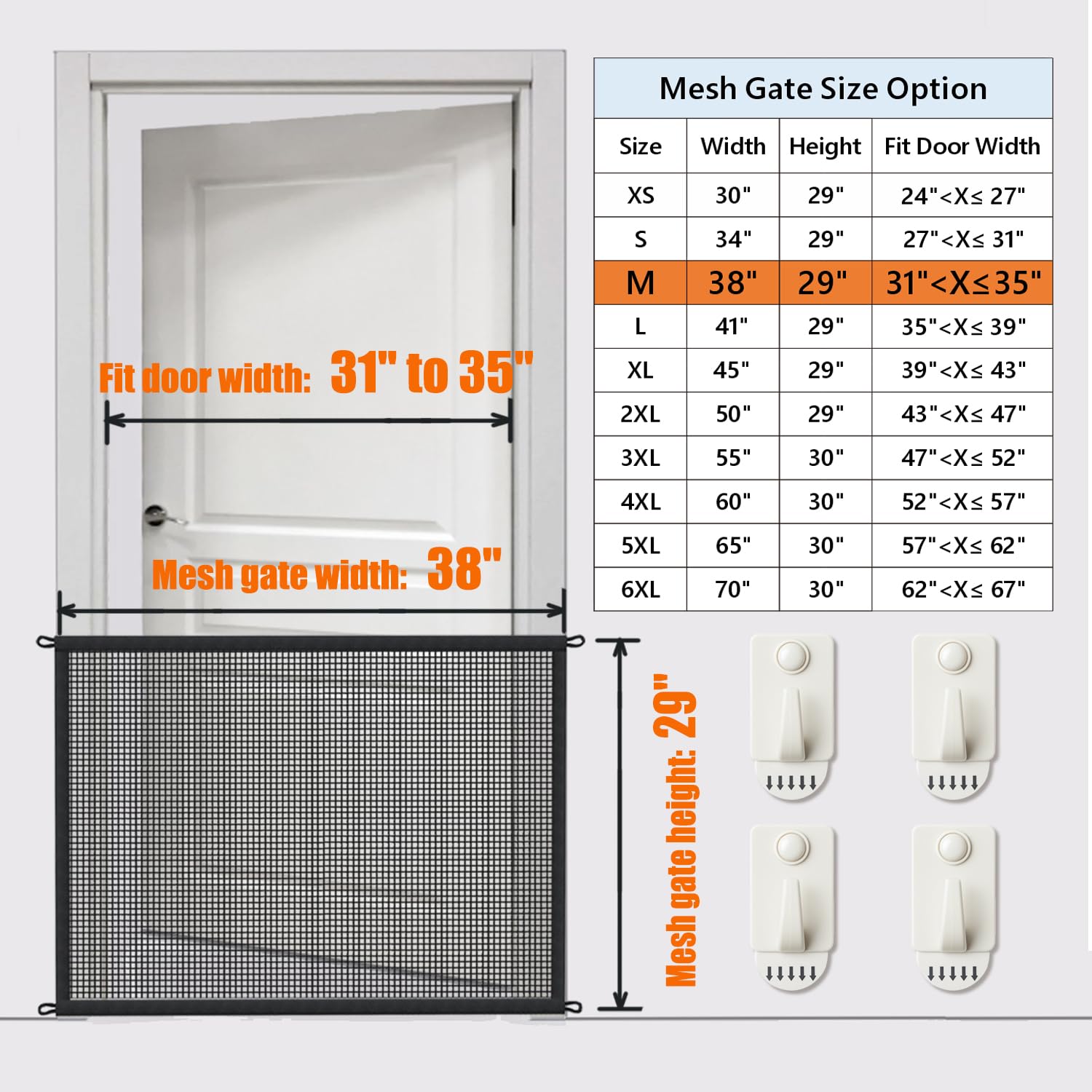 Cupount dog screen mesh gate closeup reveals durable mesh fabric.