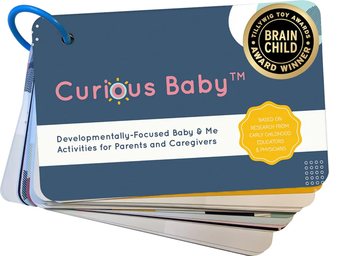Curious Baby high-contrast cards for newborns support early visual tracking and calm engagement.