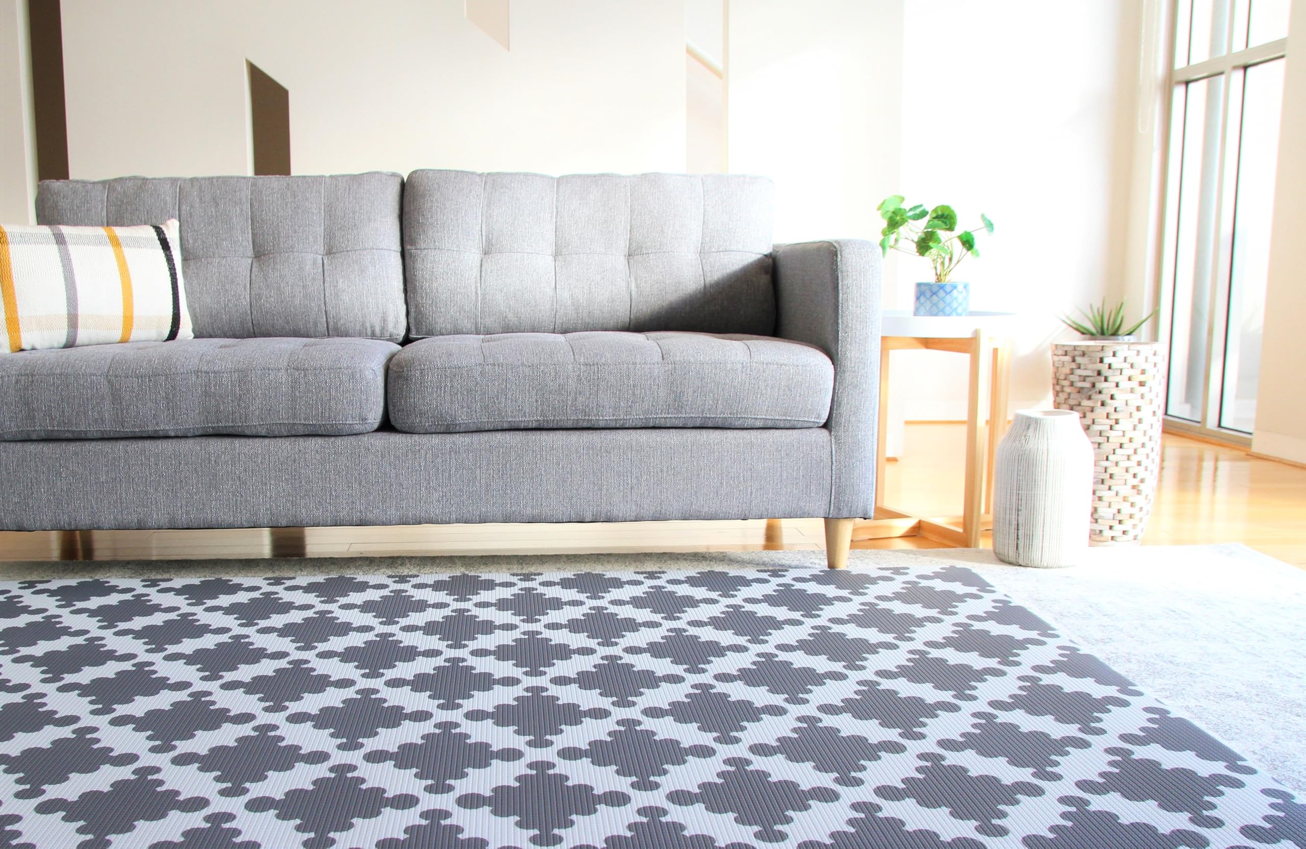 Cushmat Charcoal Star design large play mat cushions tummy time play