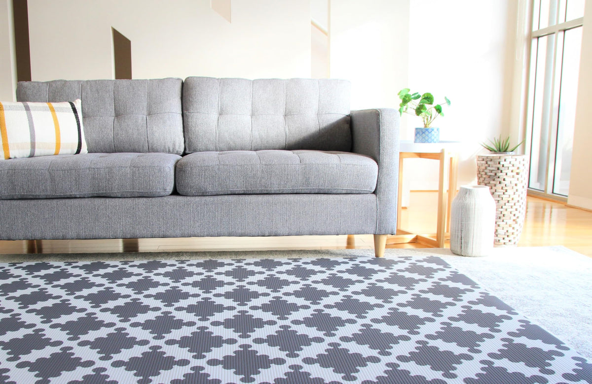 Cushmat Charcoal Star design large play mat cushions tummy time play