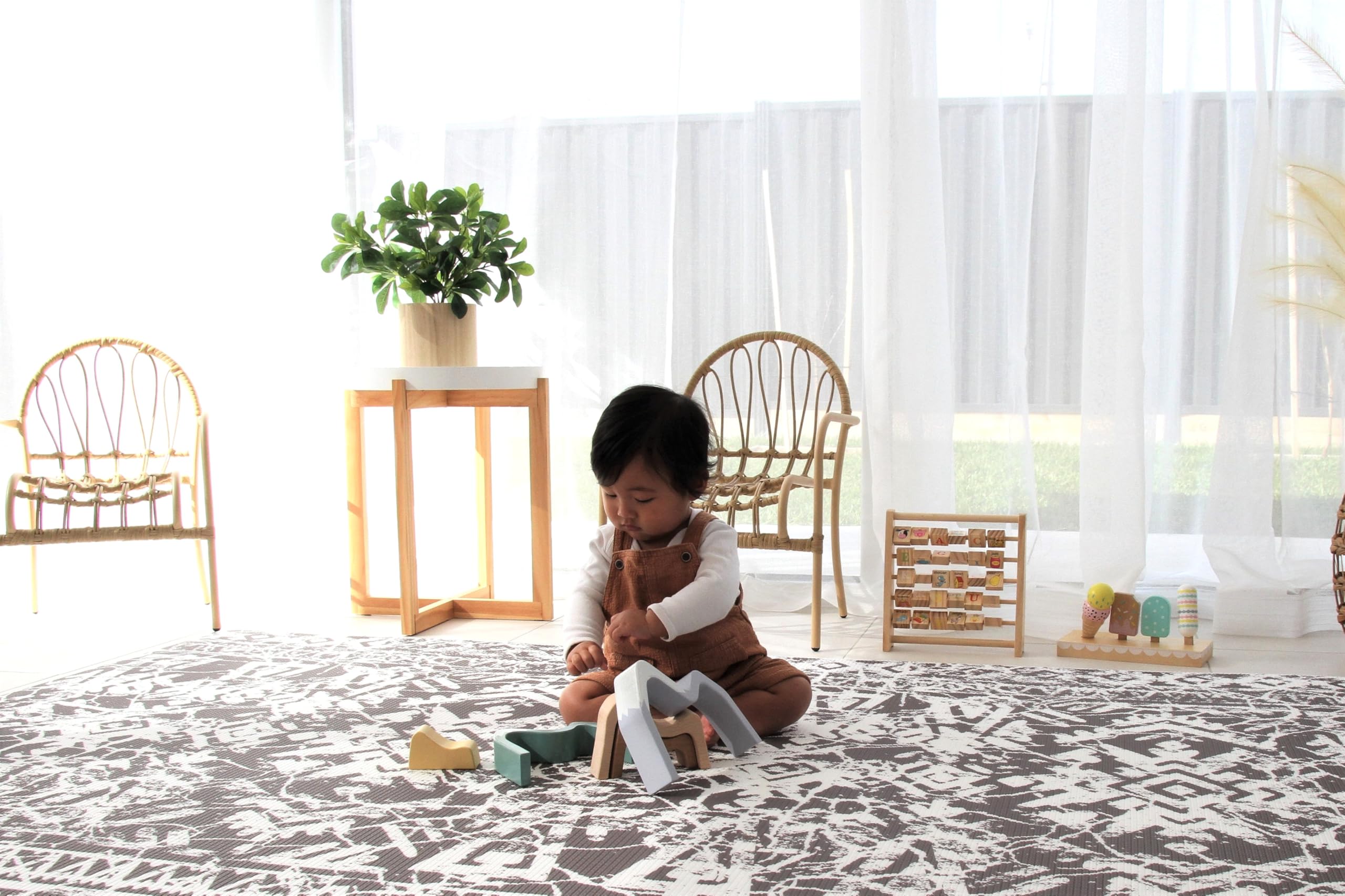 Cushmat in living room setup doubles as a rug
