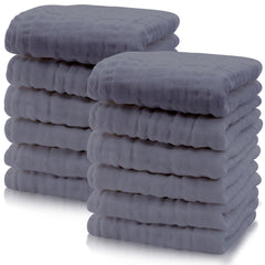 Cute Castle 12-pack muslin washcloths provide soft 12x12 inch surface for gentle baths