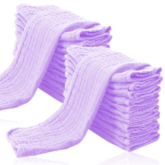Cute Castle 24pack muslin burp cloths flatlay showing on-the-go protection