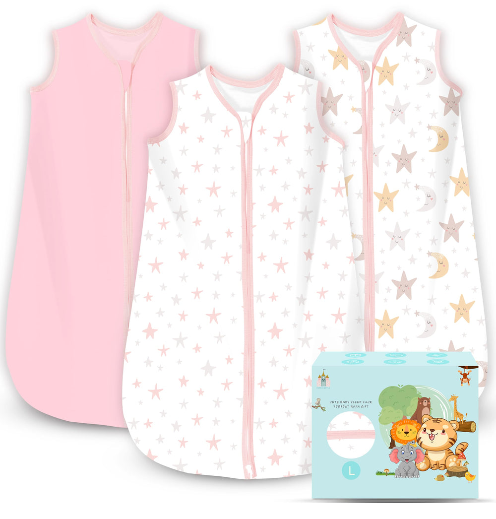 Cute Castle baby sleep sack pink fabric for cozy bedtime comfort