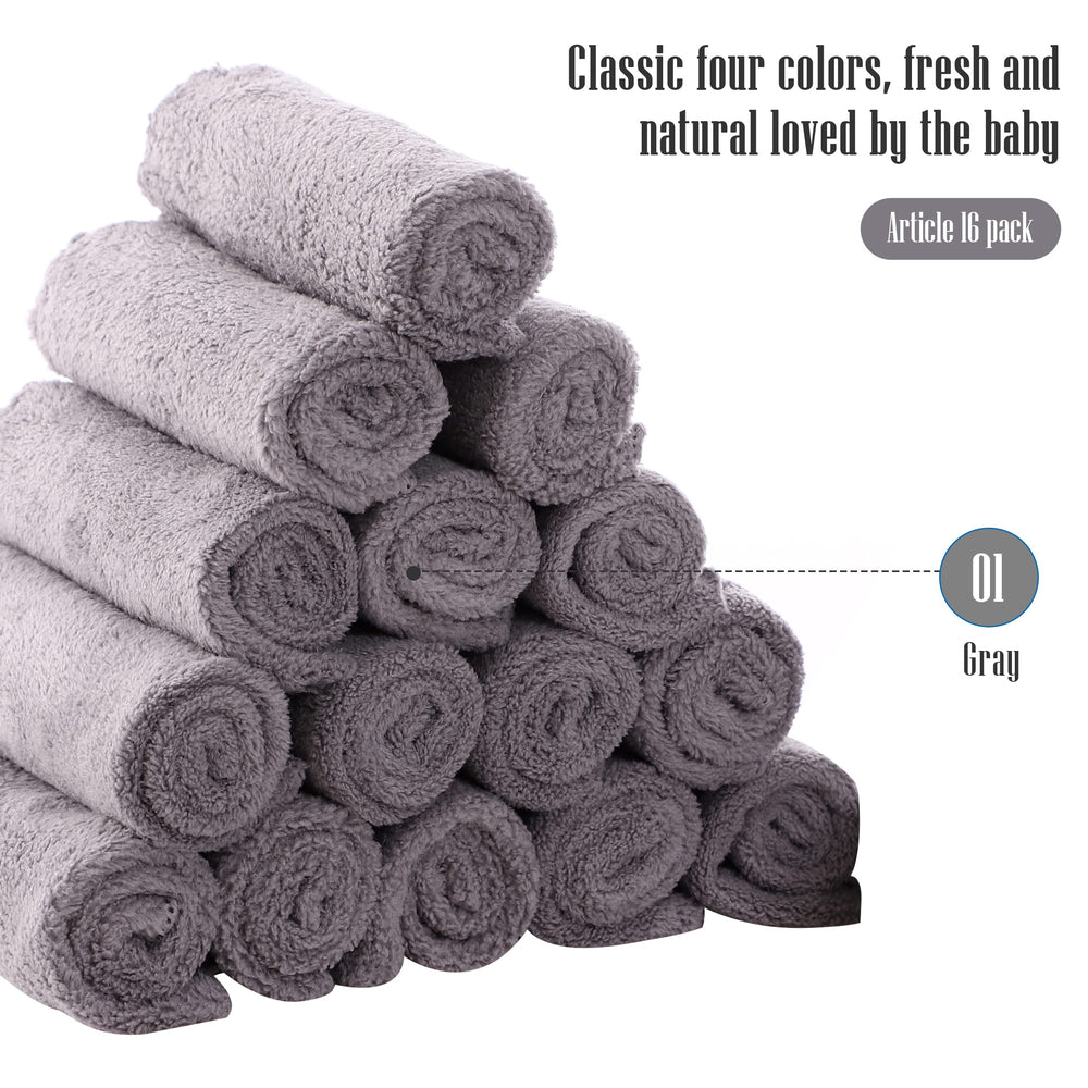 Cute Castle baby washcloths laid flat to demonstrate quick-dry, non-pilling fabric.