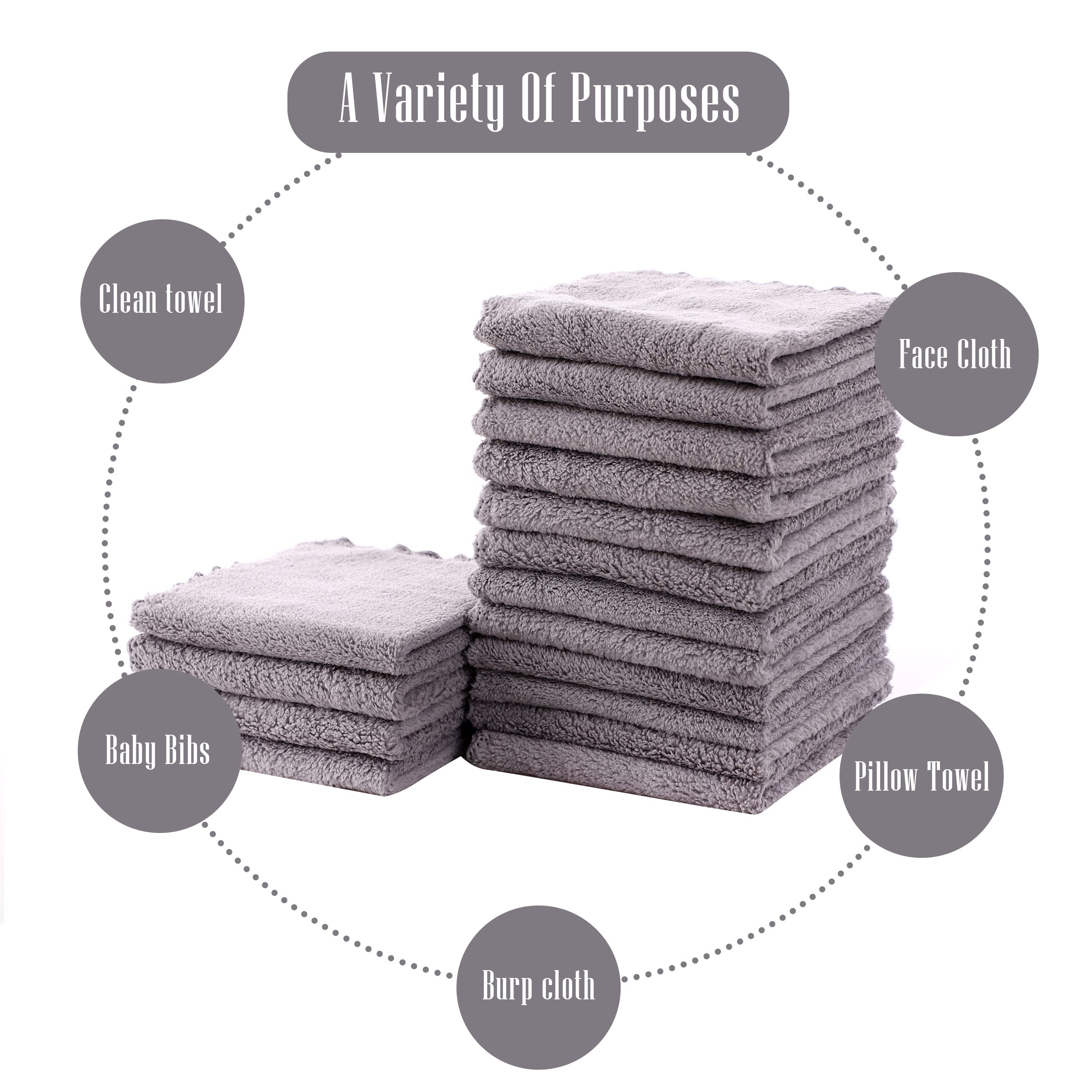 Cute Castle washcloths used as gentle makeup-remover cloths for skincare.