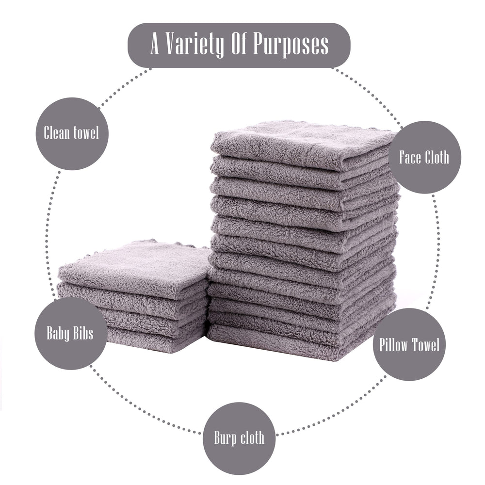 Cute Castle washcloths used as gentle makeup-remover cloths for skincare.