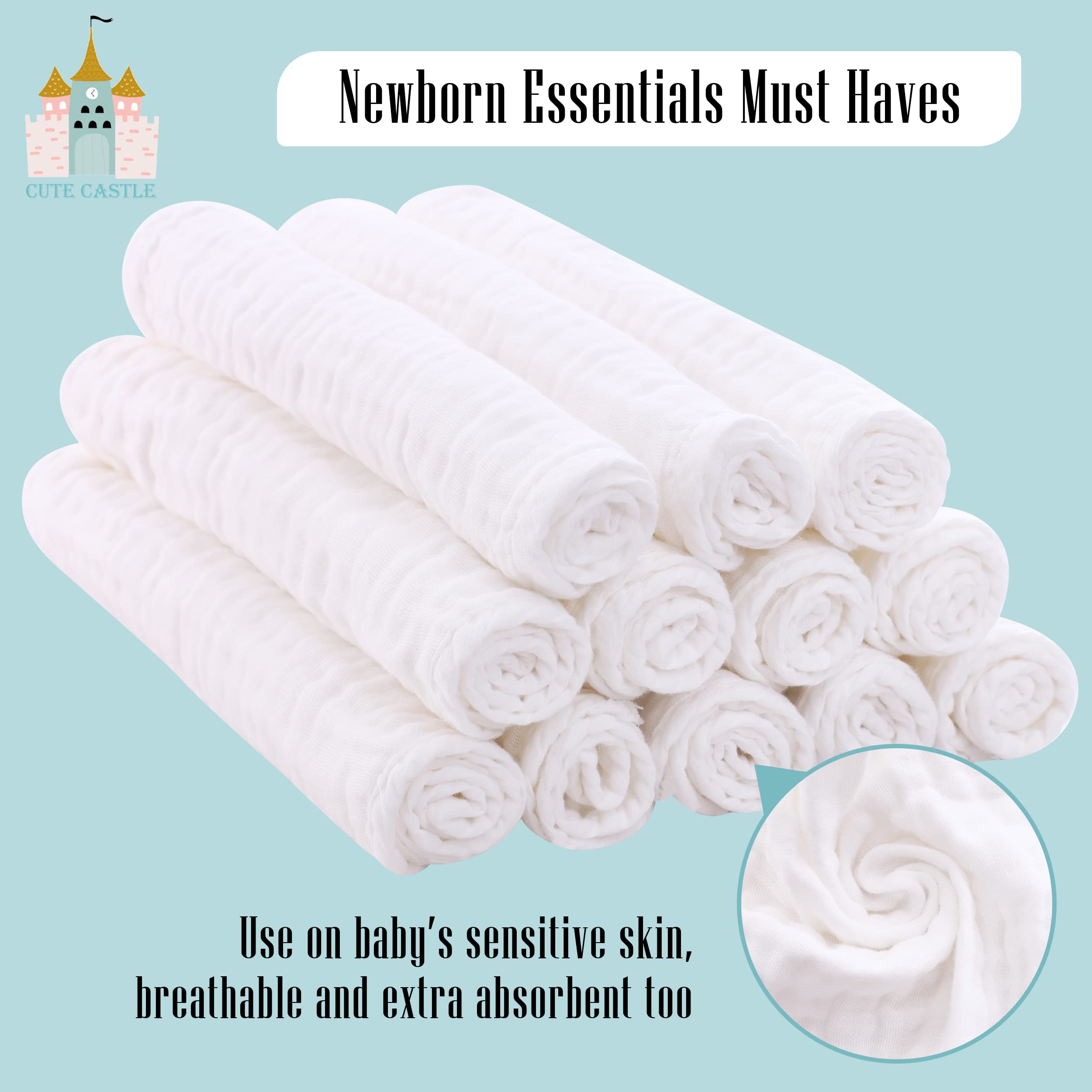 Cute Castle burp cloth changing mat cover keeps surfaces clean