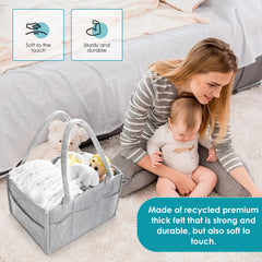 Cute Castle diaper caddy 2-pack on nursery storage alongside essentials