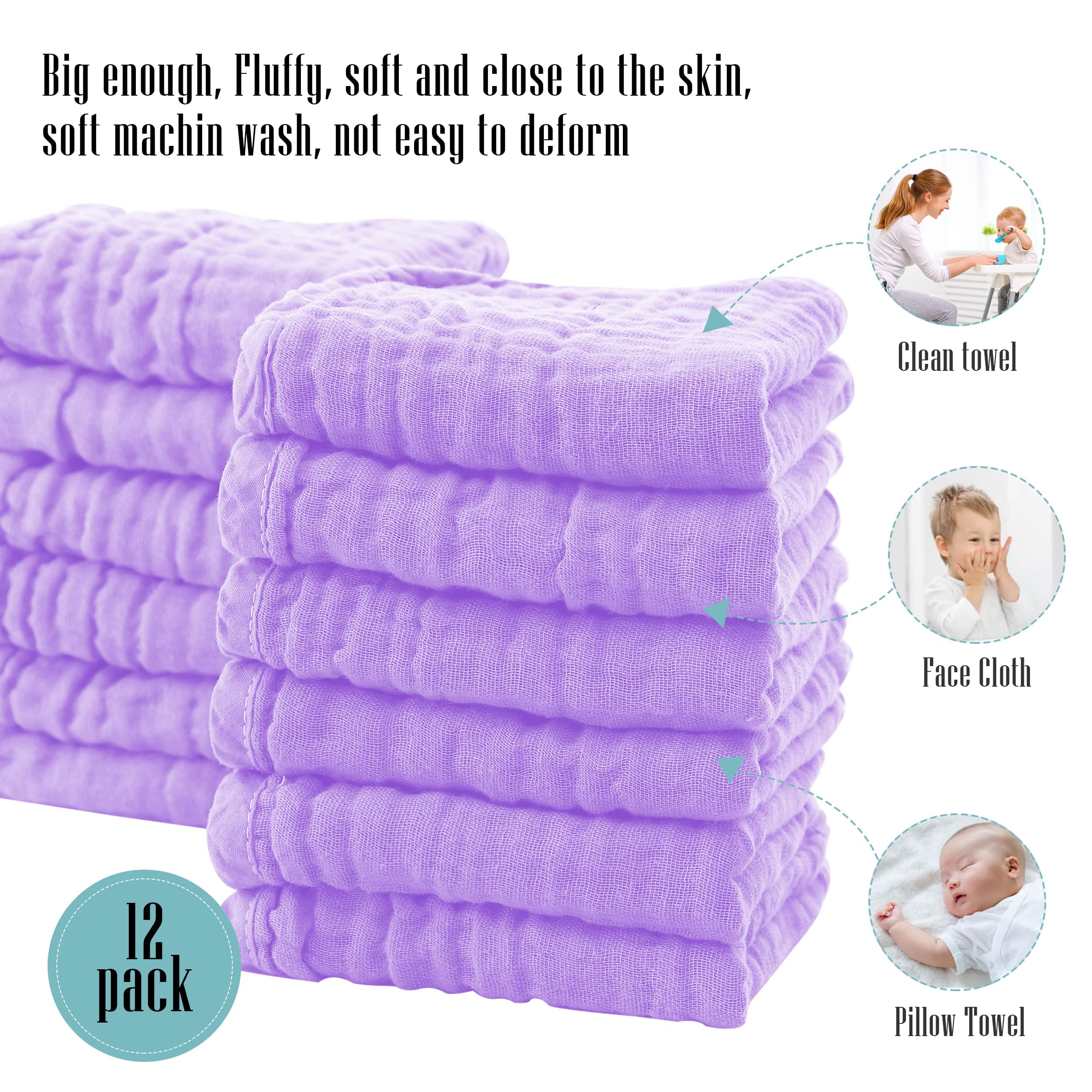 Cute Castle muslin burp cloths washable and durable for daily use