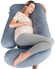 Cute Castle pregnancy pillow 57-inch grey full-view supports total body comfort