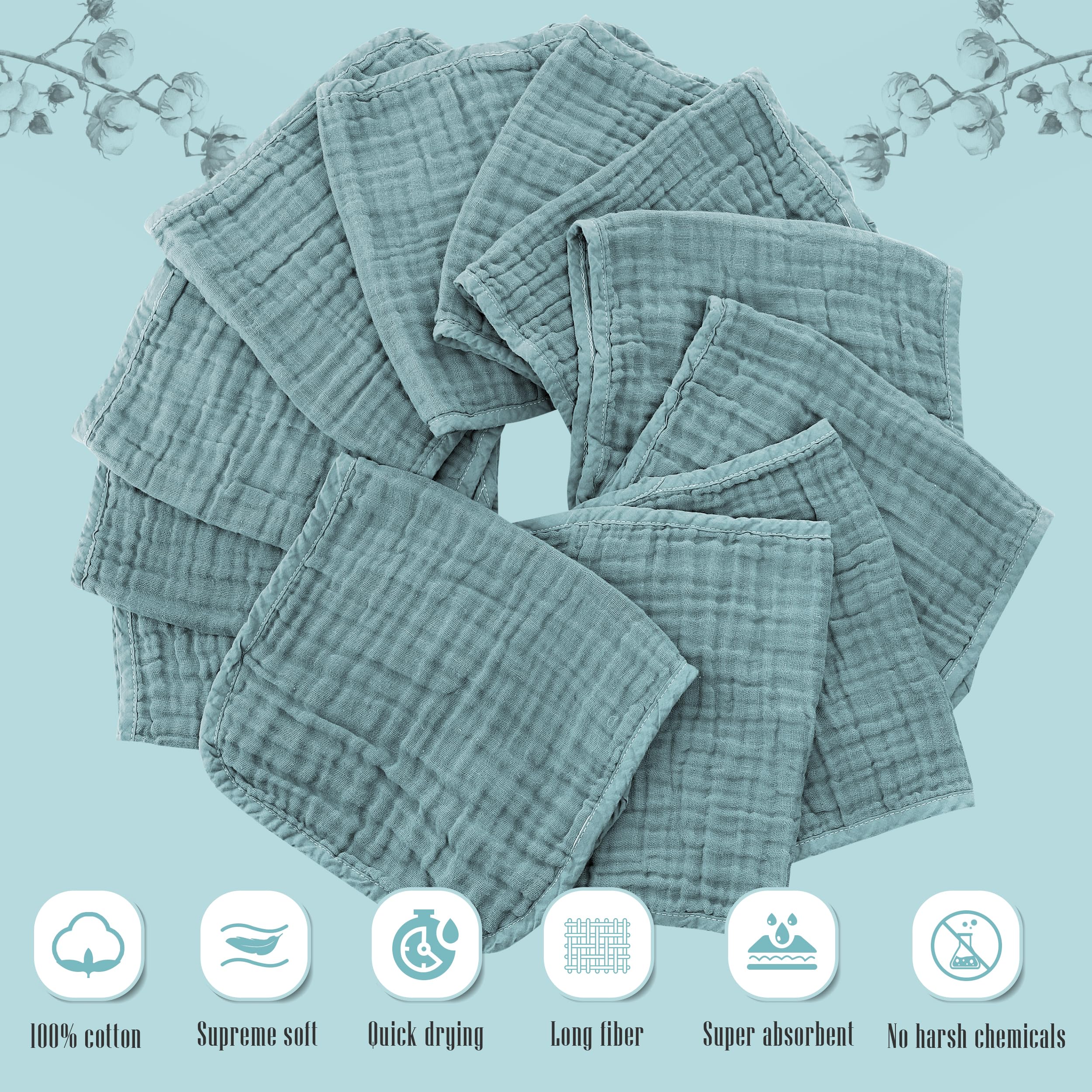 Cute Castle ultra-soft 100percent cotton burp cloth close-up, soft feel for delicate baby skin.