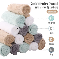 Cute Castle ultra-soft washcloths 16-pack on display for versatile baby care