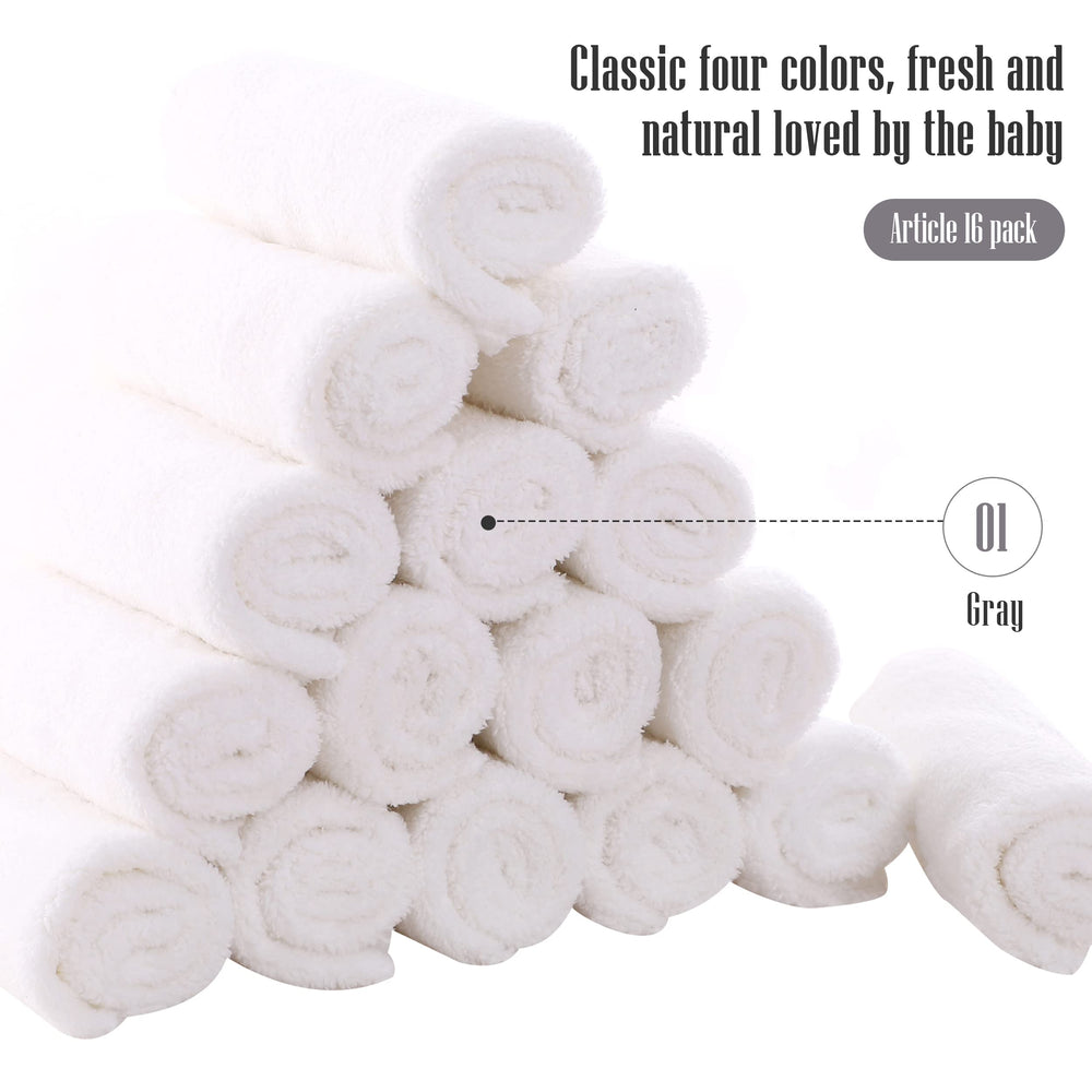 Cute Castle 16-pack washcloths dry quickly and stay plush after repeated washing
