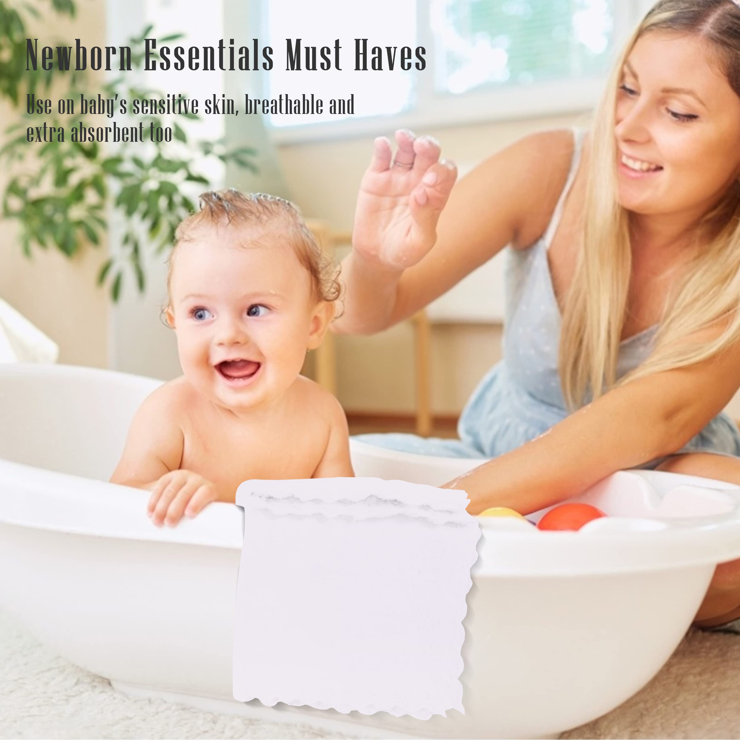 Cute Castle white washcloths are a versatile unisex nursery essential for everyday use