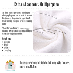 Cute Castle 9x9 inch cloths provide gentle face and body care for infants