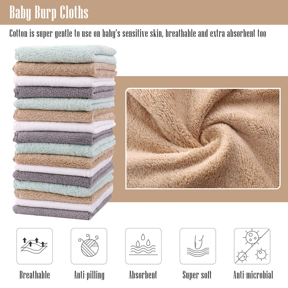 Cute Castle ultra-soft washcloths absorbent close-up showing quick-dry performance