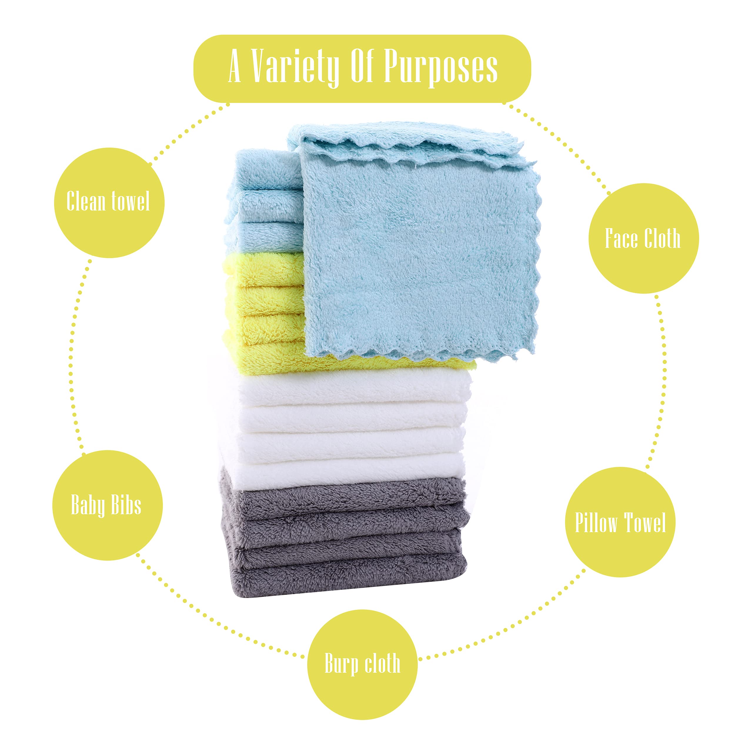 Washcloths suitable for face and body care by Cute Castle