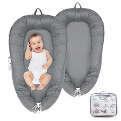 Cute Cuddles baby lounger in grey solid for secure supervised lounging.