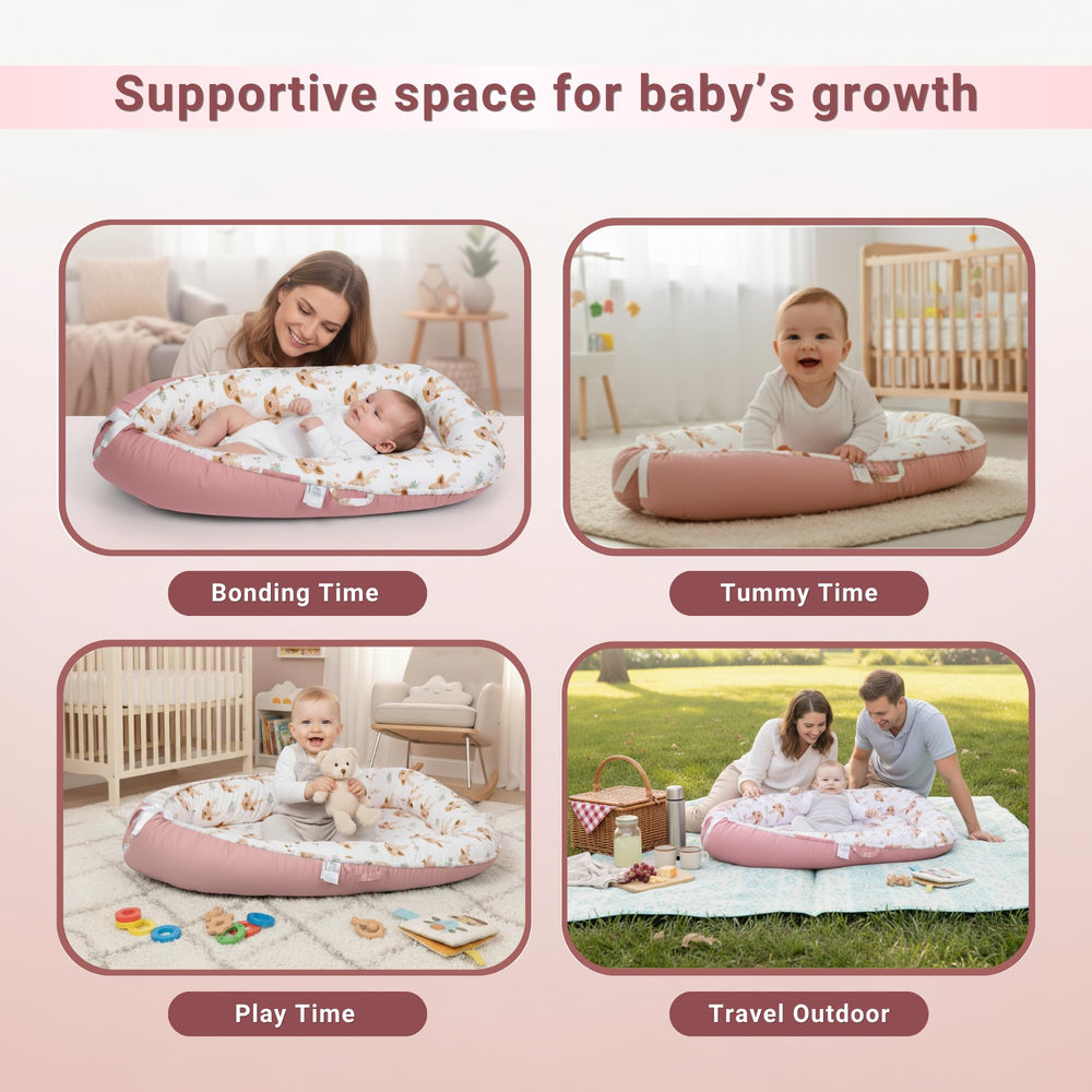 Cute Cuddles baby lounger pink gift-ready packaging suits baby showers