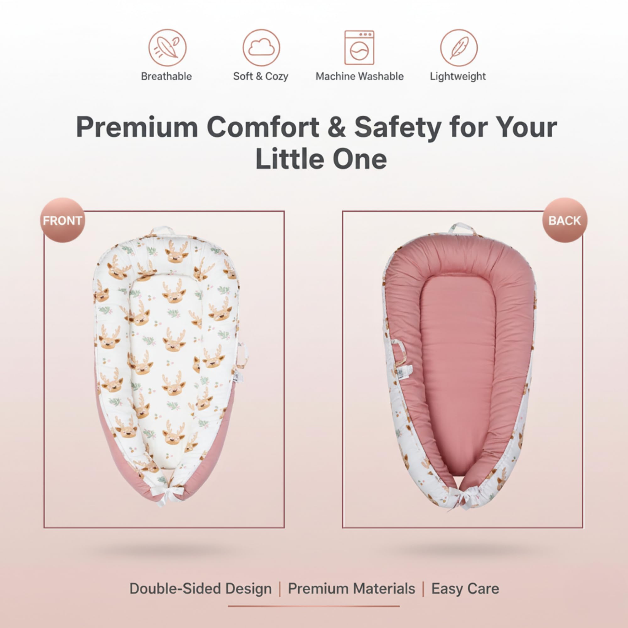 Cute Cuddles baby lounger pink ideal for tummy time and play