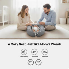 Cute Cuddles portable newborn lounger for travel and room-to-room comfort.