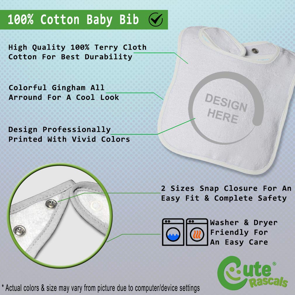 Cute Rascals burp-cloth-horse-design-flatlay demonstrates practical care and cute styling.