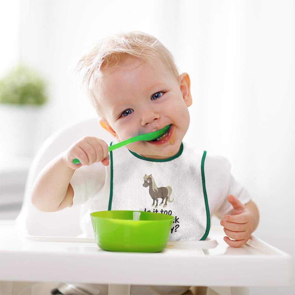 Cute Rascals terry-cloth-bib-washable emphasizes easy cleaning after messes.
