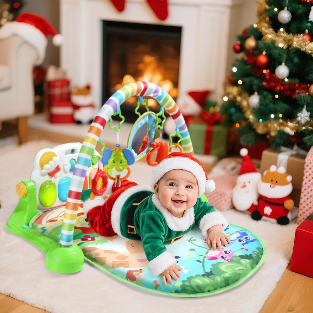 CUTE STONE Baby Gym piano-keyboard invites kicking and music-inspired learning for infants.
