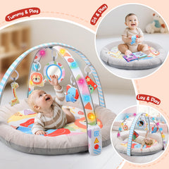 CUTE STONE tummy time mat with ultra-soft padding for comfortable exploration